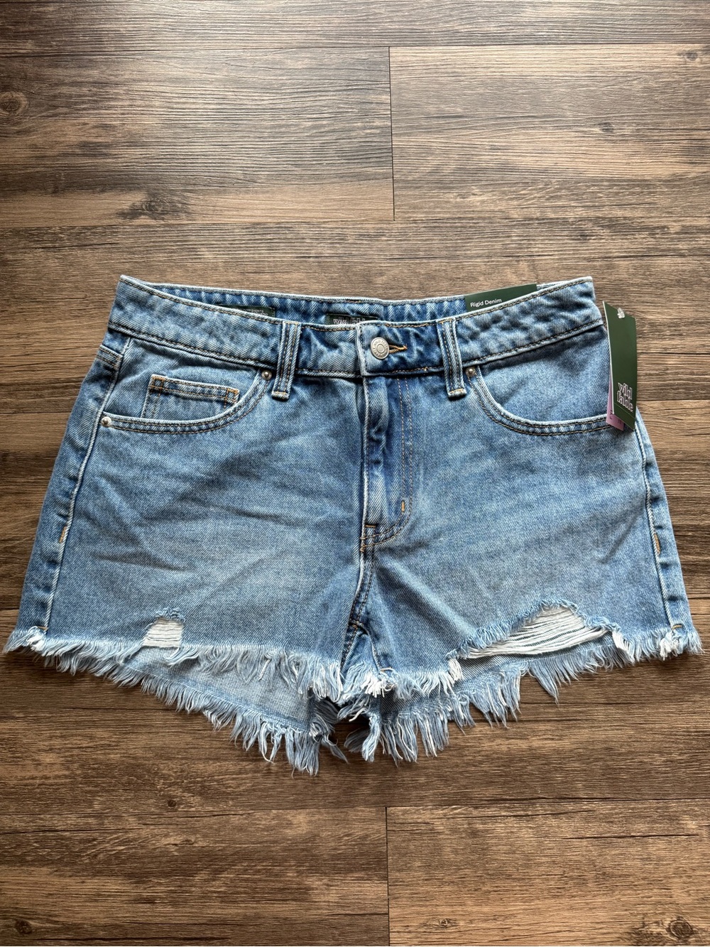 wild fable Light Blue Distressed Frayed Hem Denim Shorts